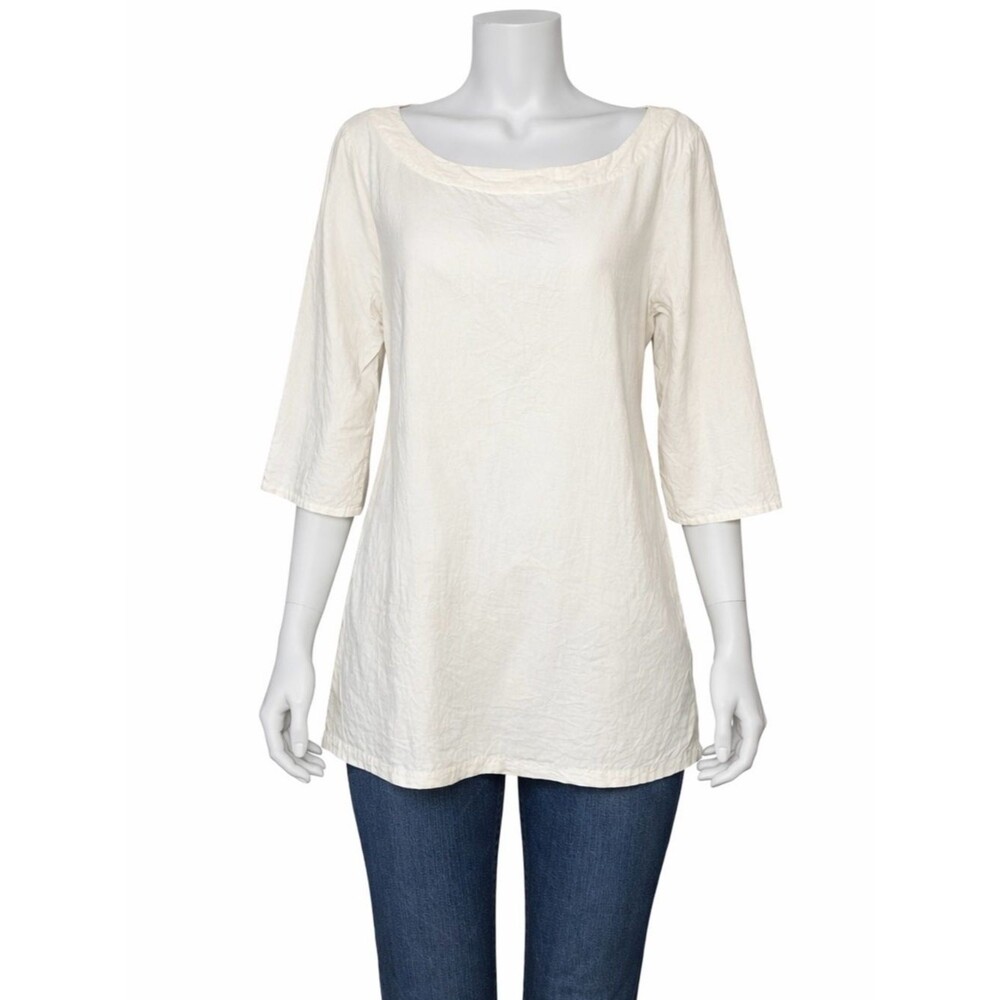 CP SHADES White Corduroy Boat Neck Tunic Dress/Top Size Small Made in USA